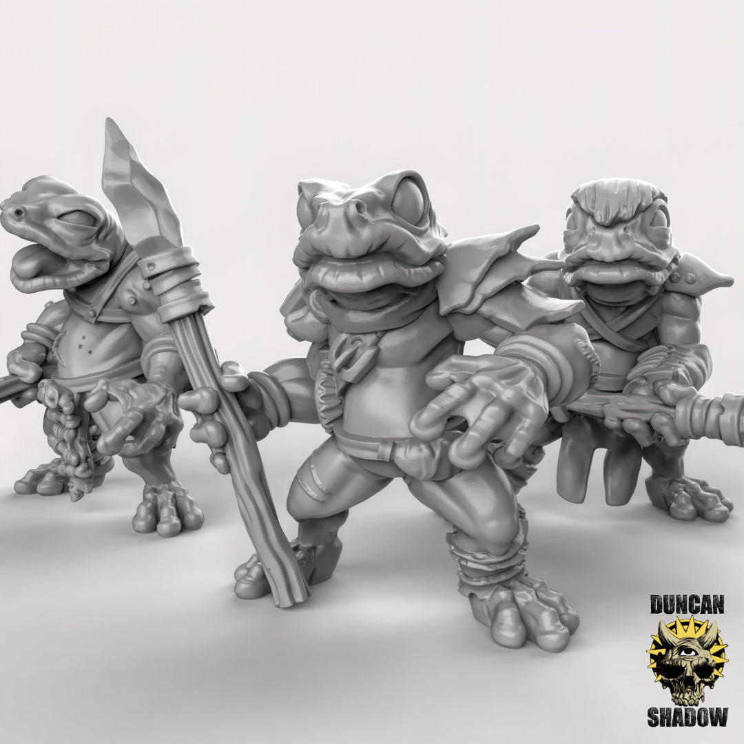 Frog Folk with SpearsResin Miniature for DnD | Tabletop Gaming