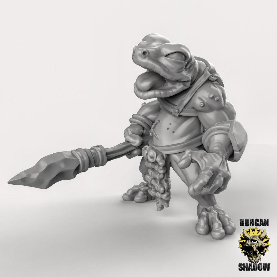 Frog Folk with SpearsResin Miniature for DnD | Tabletop Gaming