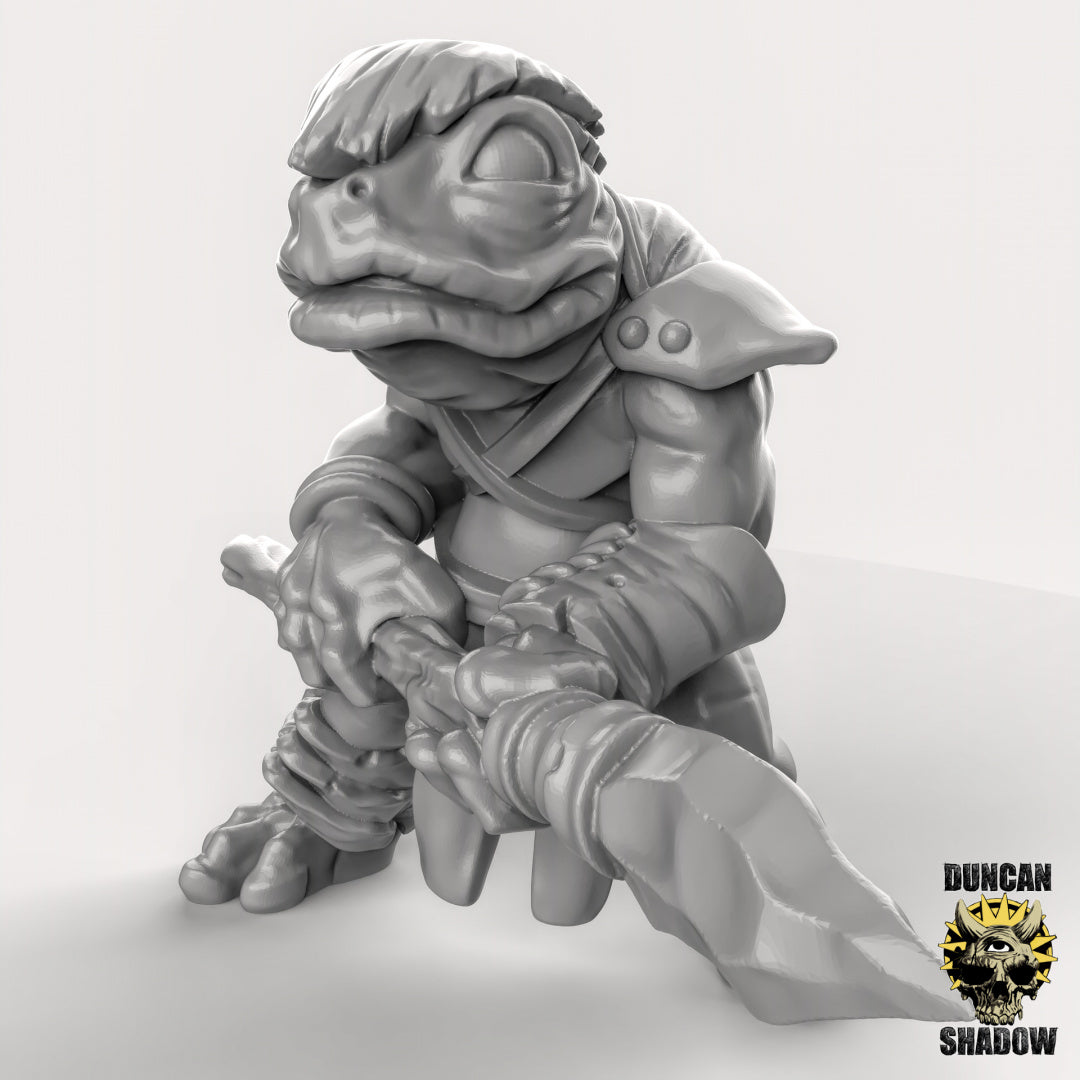 Frog Folk with SpearsResin Miniature for DnD | Tabletop Gaming