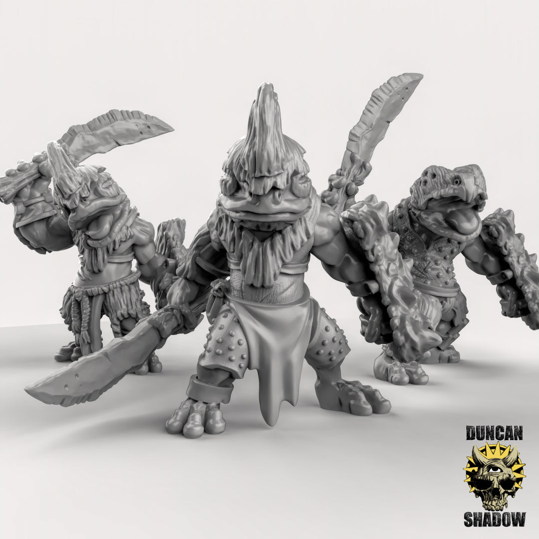Heavy Armoured Frog Folk with Sword and Shield Resin Miniature for DnD | Tabletop Gaming