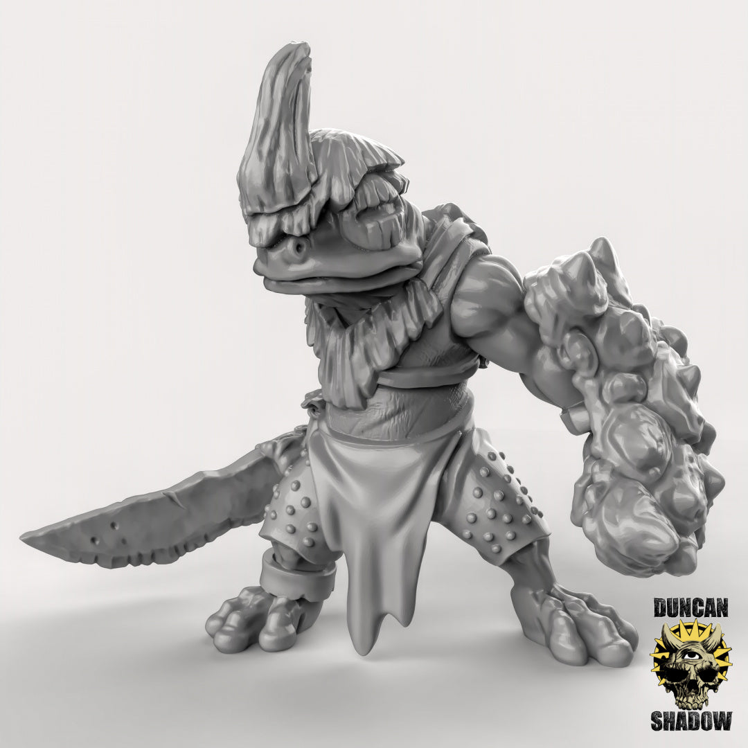 Heavy Armoured Frog Folk with Sword and Shield Resin Miniature for DnD | Tabletop Gaming