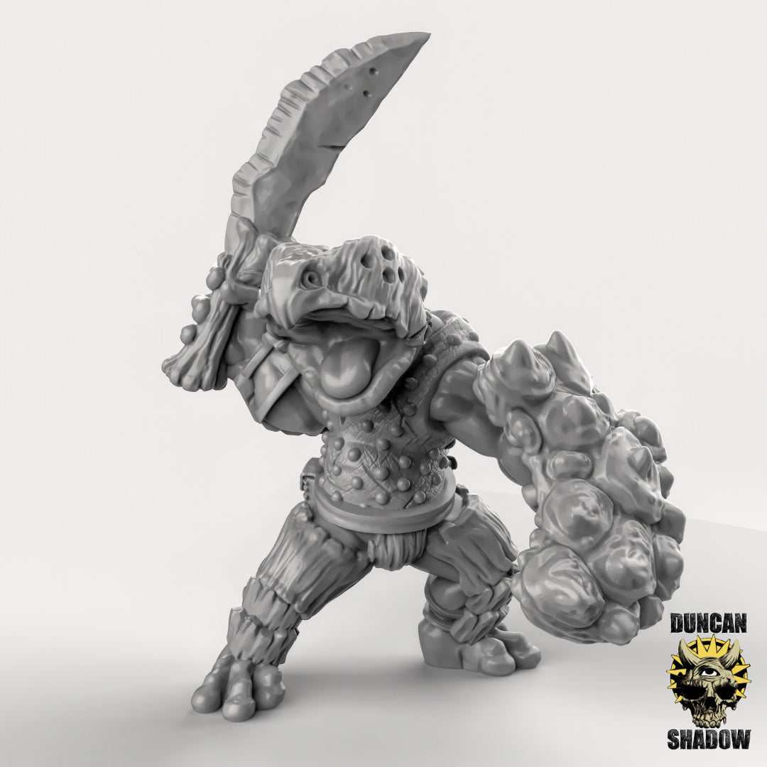 Heavy Armoured Frog Folk with Sword and Shield Resin Miniature for DnD | Tabletop Gaming