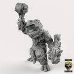 Frog Folk with Axe & Shield Resin Miniature for DnD | Tabletop Gaming