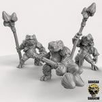 Frog Folk with Shroom Staffs Resin Miniature for DnD | Tabletop Gaming