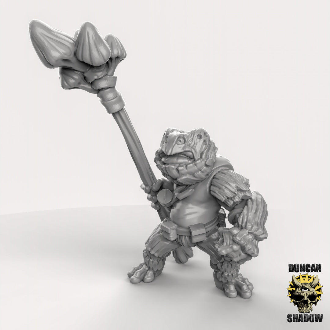 Frog Folk with Shroom Staffs Resin Miniature for DnD | Tabletop Gaming