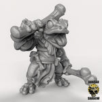 Frog Folk with Bone Weapons and Drum Resin Miniature for DnD | Tabletop Gaming