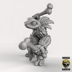 Frog Folk with Bone Weapons and Drum Resin Miniature for DnD | Tabletop Gaming