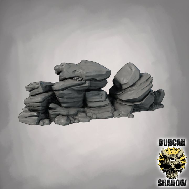 Rock Formations (Straight) - Terrain | DnD & Tabletop Games | 28mm