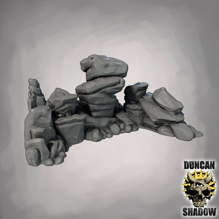 Rocks Curved - Terrain | DnD & Tabletop Games | 28mm