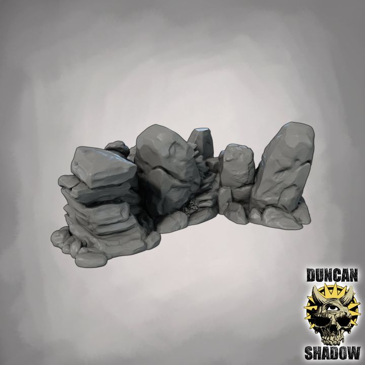 Rocks Curved - Terrain | DnD & Tabletop Games | 28mm