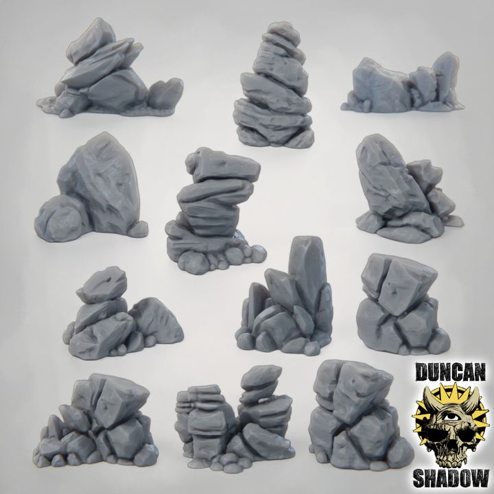 Rocks Scatter Terrain - Terrain | DnD & Tabletop Games | 28mm