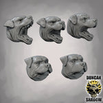 Rottweiler head set - Resin Mini | DnD & Tabletop | 28mm