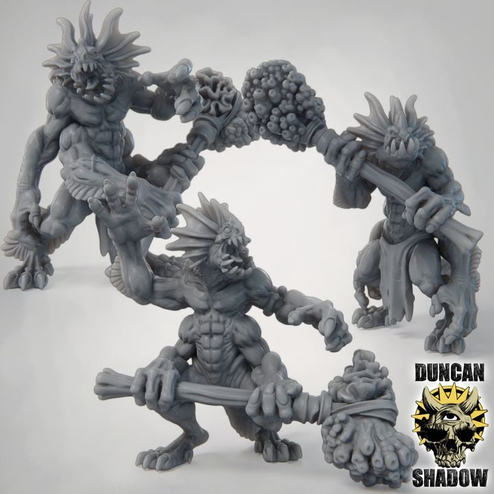 Sahuagin Brawlers with Hammers - Resin Mini | DnD & Tabletop | 28mm