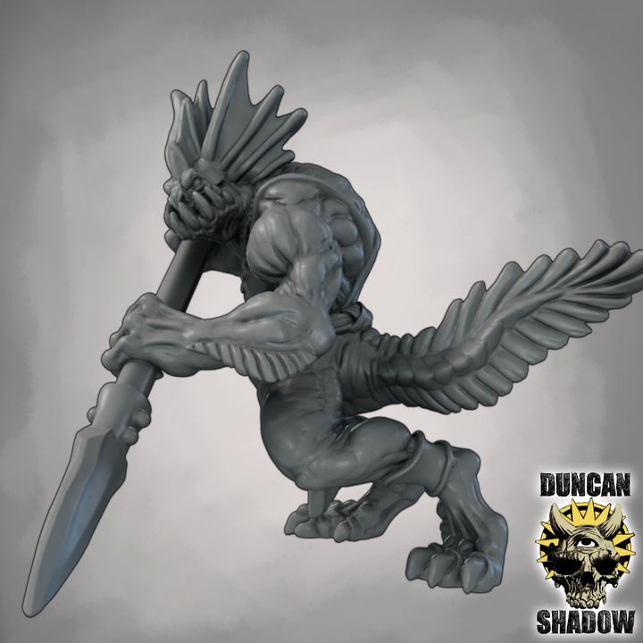 Sahuagin with Spears - Resin Mini | DnD & Tabletop | 28mm