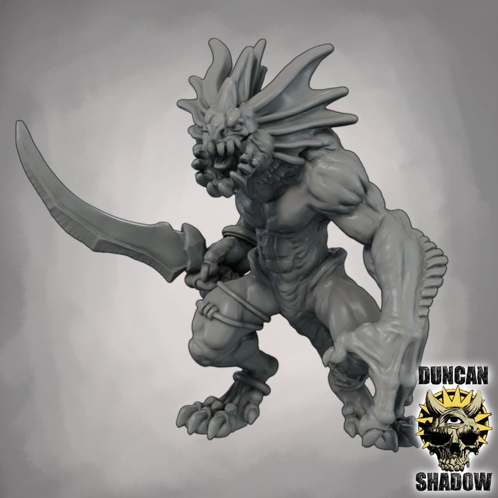 Sahuagin with Swords - Resin Mini | DnD & Tabletop | 28mm