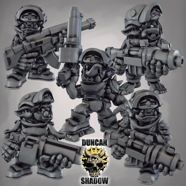 Sci - Fi Goblins with Guns - Resin Mini | DnD & Tabletop | 28mm