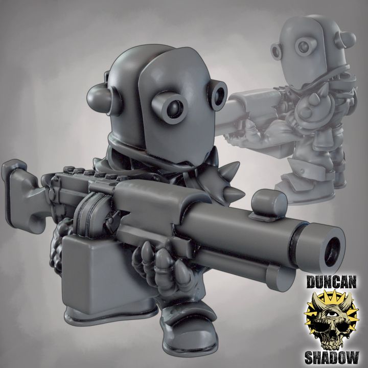 Sci - Fi Goblins with Light Support Weapons | DnD Miniature | 28mm
