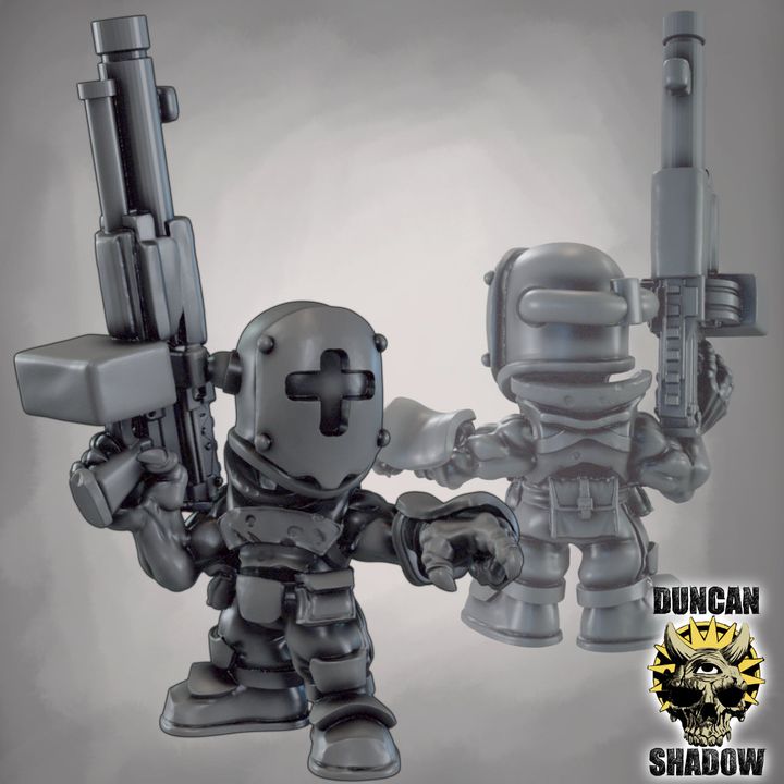 Sci - Fi Goblins with Light Support Weapons | DnD Miniature | 28mm