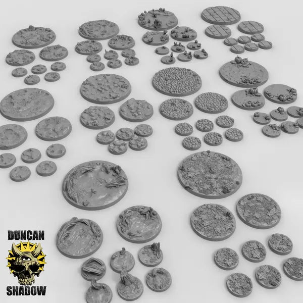 Bases Bundle | Highly Detailed Scenic Base Bundle | 28mm 32mm for DnD D&D Tabletop Gaming | Duncan Shadow