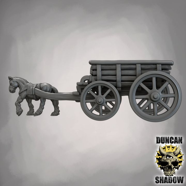 Wagon Large - Resin Miniature for DnD & Tabletop Games | 28mm/32mm