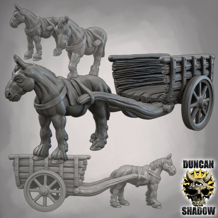 Wagon Small - Resin Miniature for DnD & Tabletop Games | 28mm/32mm