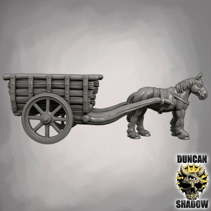 Wagon Small - Resin Miniature for DnD & Tabletop Games | 28mm/32mm