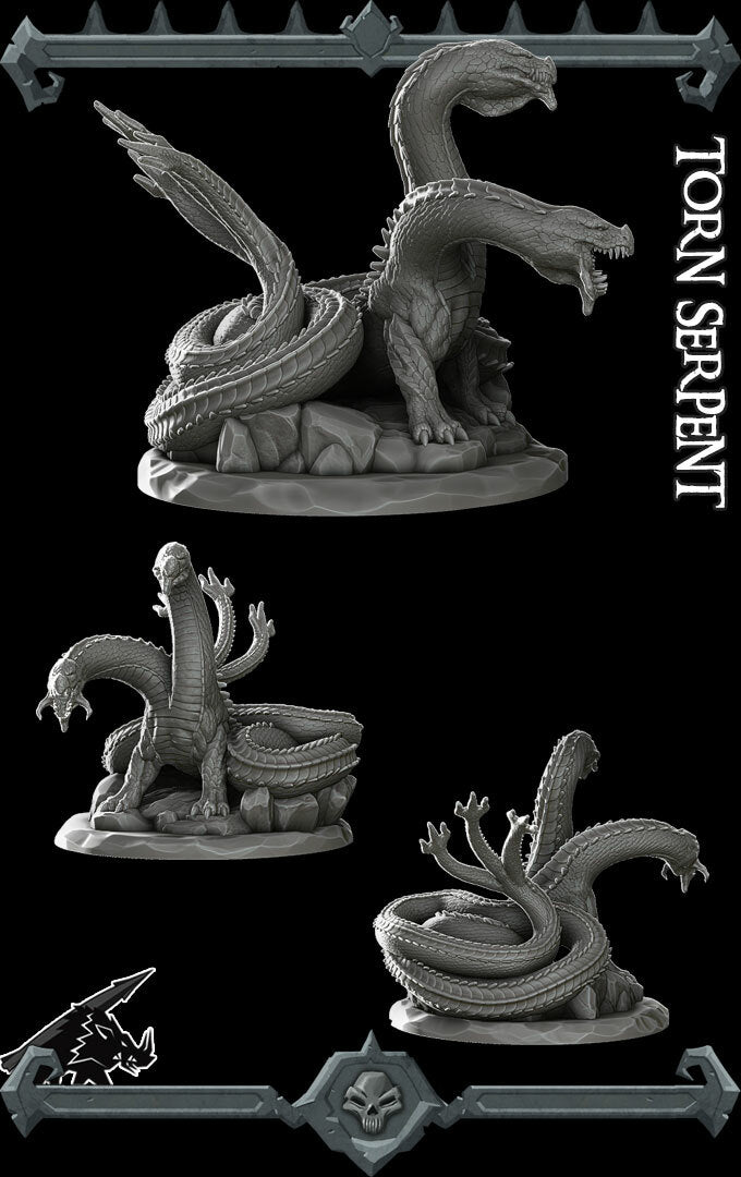 TORN SERPENT - Miniature | All Sizes | Dungeons and Dragons | Pathfinder | War Gaming