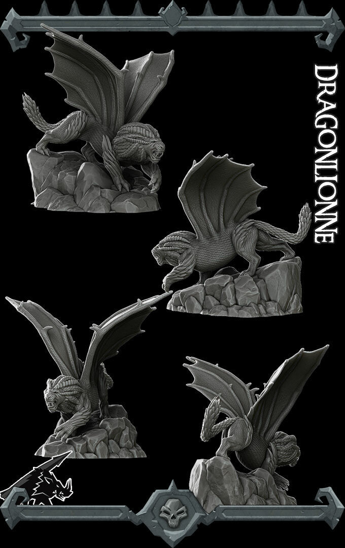 DRAGONLIONNE - Miniature | All Sizes | Dungeons and Dragons | Pathfinder | War Gaming