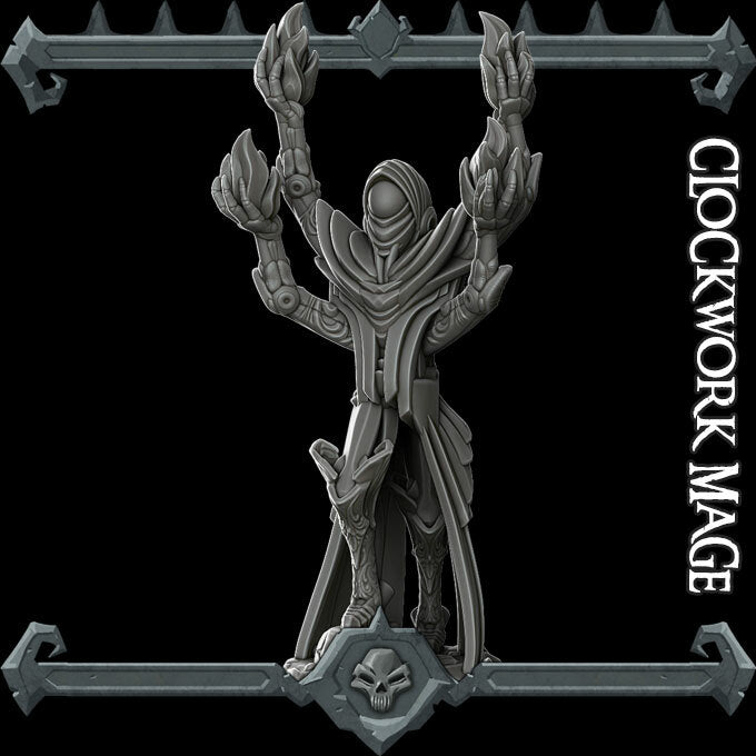 CLOCKWORK MAGE- Miniature | All Sizes | Dungeons and Dragons | Pathfinder | War Gaming