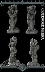 CLOCKWORK MEDUSA - Miniature | All Sizes | Dungeons and Dragons | Pathfinder | War Gaming