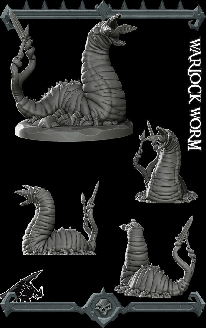 WARLOCK WORM - Miniature | Dungeons and dragons | Cthulhu | Pathfinder | War Gaming
