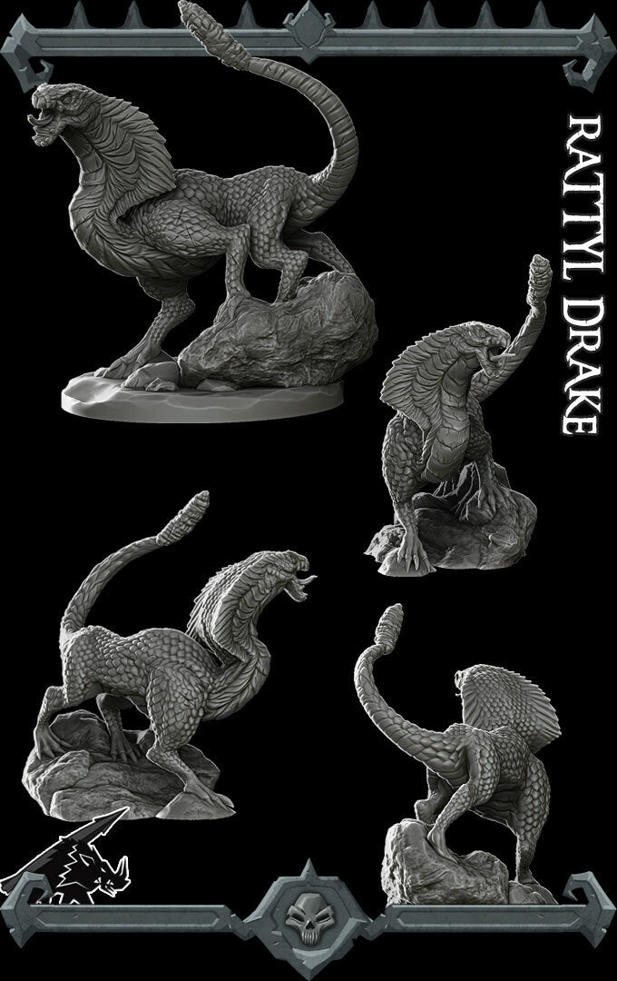 RATTYL DRAKE - Miniature | Dungeons and dragons | Cthulhu | Pathfinder | War Gaming