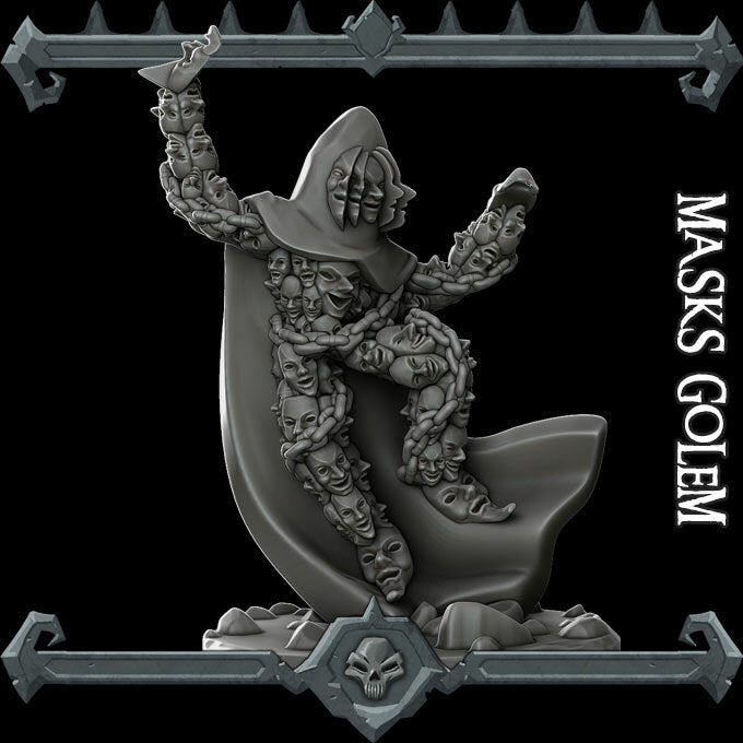 MASKS GOLEM - Miniature | All Sizes | Dungeons and Dragons | Pathfinder | War Gaming