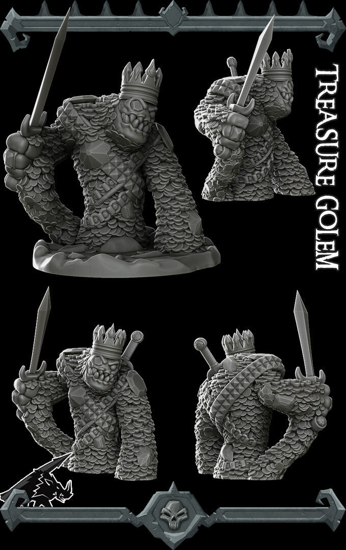 TREASURE GOLEM- Miniature Model | All Sizes | Dungeons and Dragons | Pathfinder | War Gaming