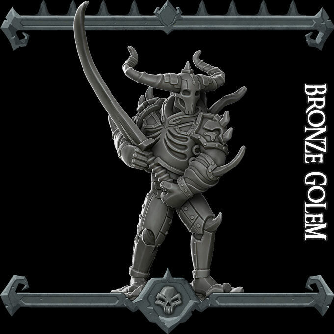 BRONZE GOLEM - Miniature | All Sizes | Dungeons and Dragons | Pathfinder | War Gaming
