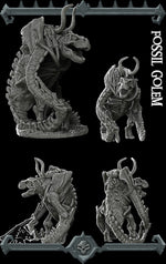 FOSSIL GOLEM - Miniature | All Sizes | Dungeons and Dragons | Pathfinder | War Gaming