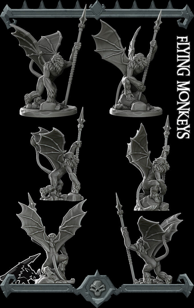 FLYING MONKEYS - Miniature | All Sizes | Dungeons and Dragons | Pathfinder | War Gaming