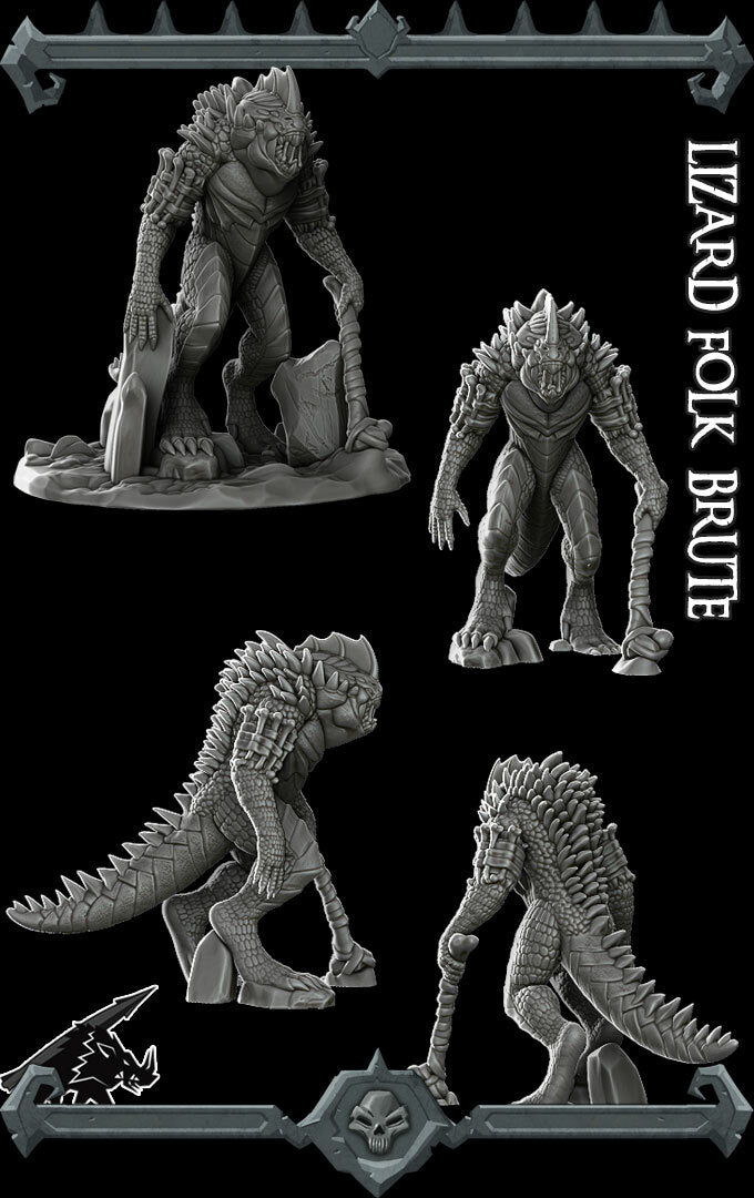 LIZARDFOLK BRUTE - Miniature | Dungeons and dragons | Cthulhu | Pathfinder | War Gaming