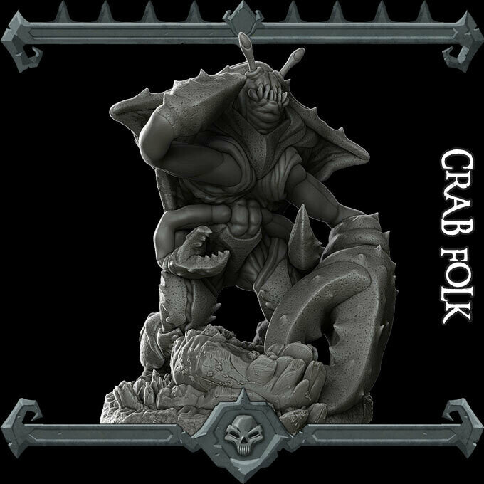 CRAB FOLK Miniature for Dungeons and Dragons Cthulhu Pathfinder and War Gaming - Must-Have Fantasy Figure