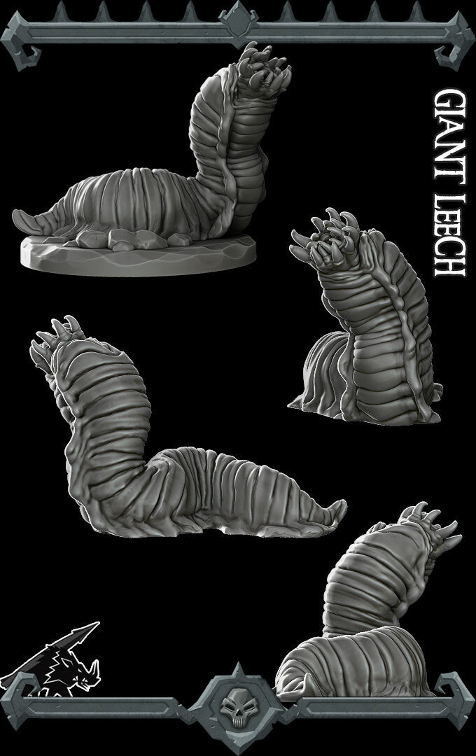 GIANT LEECH - Miniature | Dungeons and dragons | Cthulhu | Pathfinder | War Gaming