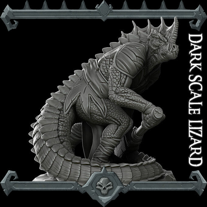 DARK SCALE LIZARD - Miniature | Dungeons and dragons | Cthulhu | Pathfinder | War Gaming