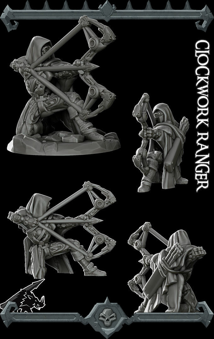 CLOCKWORK RANGER - Miniature | All Sizes | Dungeons and Dragons | Pathfinder | War Gaming