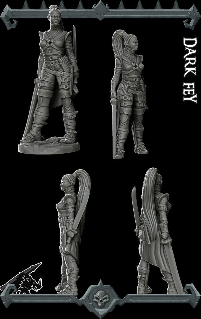 DARK FEY (FEMALE) - Miniature | All Sizes | Dungeons and Dragons | Pathfinder | War Gaming