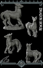 DRAGON HORSE - Miniature | All Sizes | Dungeons and Dragons | Pathfinder | War Gaming