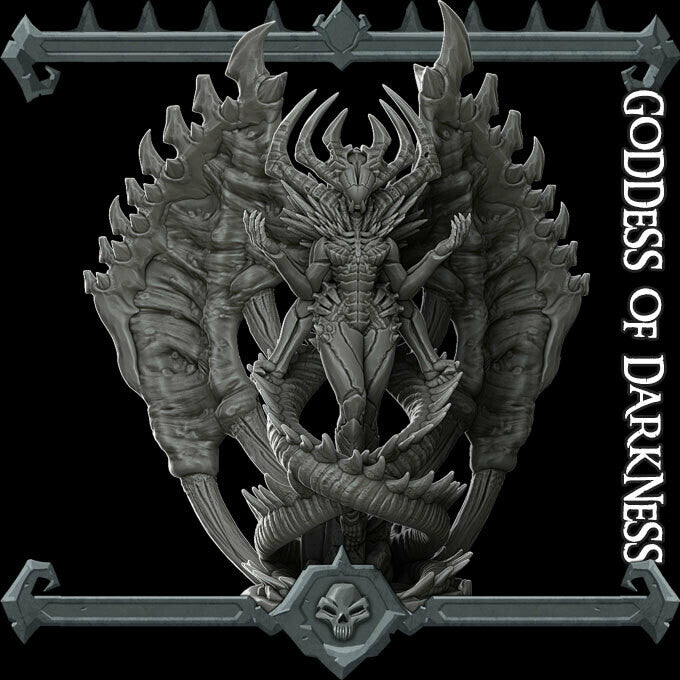 GODDESS OF DARKNESS - Miniature | All Sizes | Dungeons and Dragons | Pathfinder | War Gaming