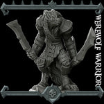WEREWOLF WARRIOR - Miniature | All Sizes | Dungeons and Dragons | Pathfinder | War Gaming