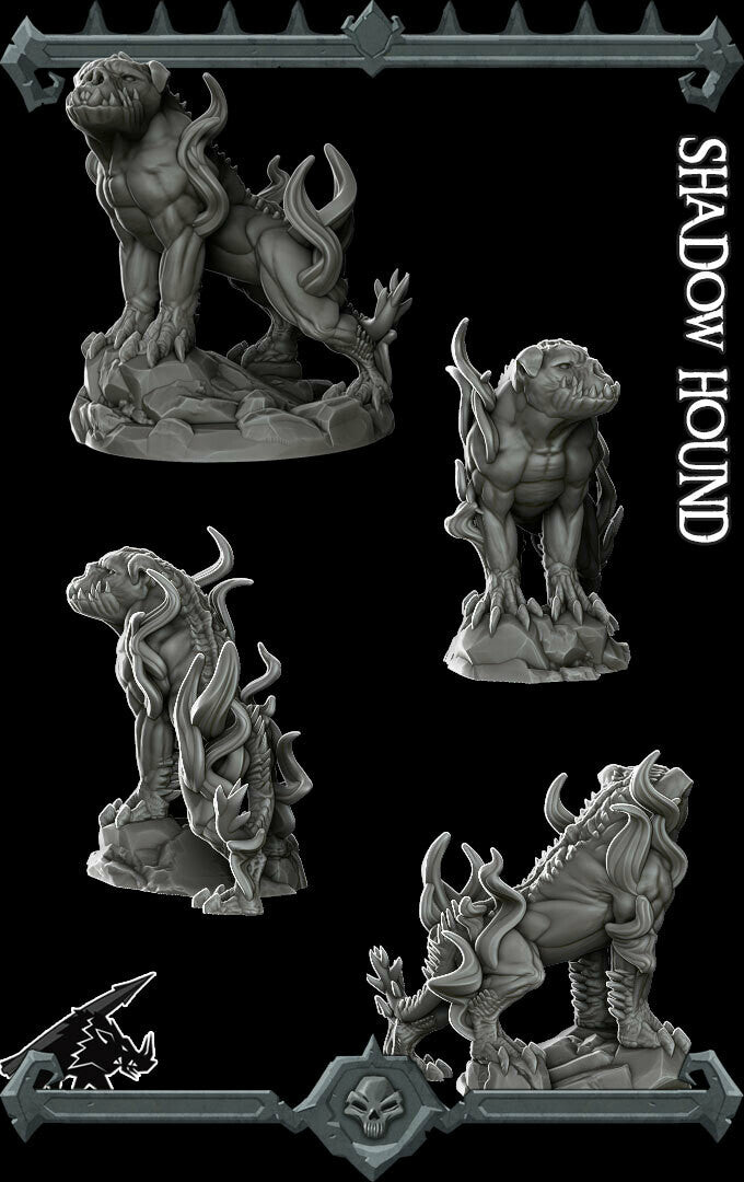 SHADOWFALL HOUND - Miniature | All Sizes | Dungeons and Dragons | Pathfinder | War Gaming