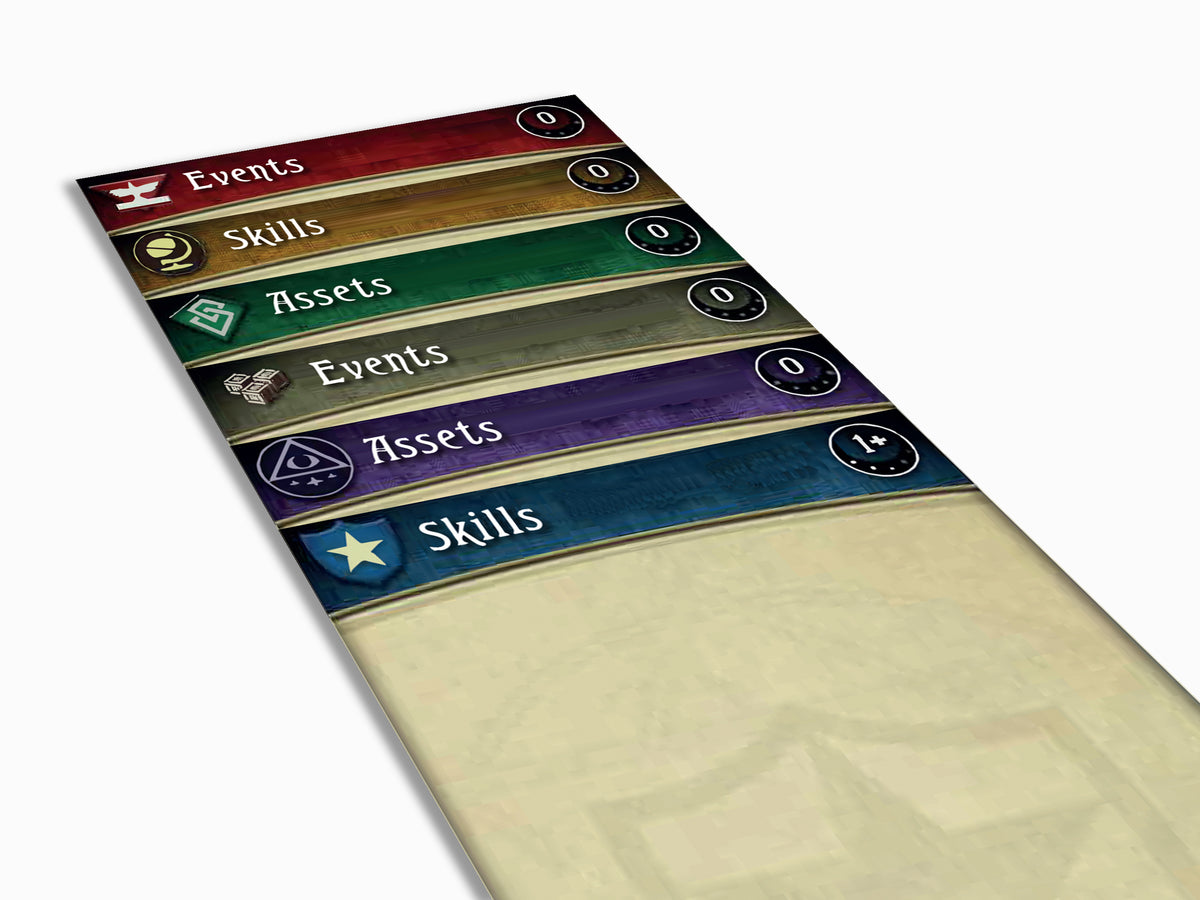 Assets, Events, Skills Expansion Dividers - Arkham Horror LCG Deck Box Dividers