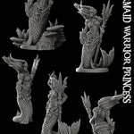 MERMAID WARRIOR PRINCESS - Miniature | All Sizes | Dungeons and Dragons | Pathfinder | War Gaming