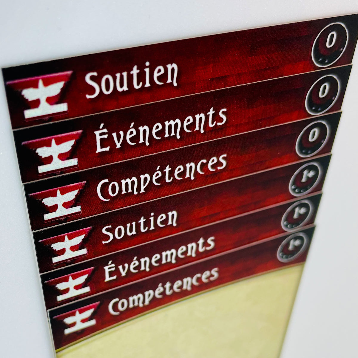 Soutien, Événements, Compétences | Horreur à Arkham JCE - Intercalaires -Langue Française